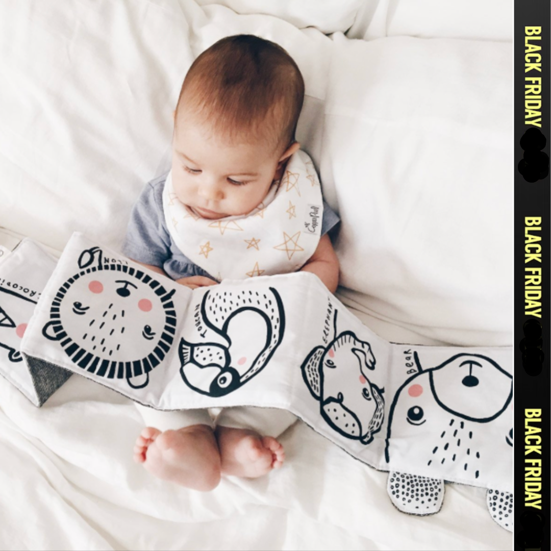 Livre d'éveil noir et blanc éventail